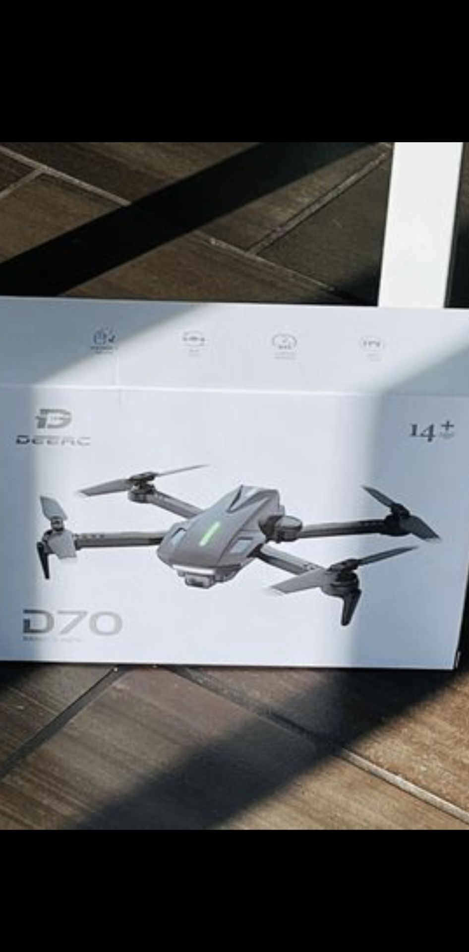 Brand new and sealed DEERC D70 Drone with Camera for Adults and Kids, 720P WIFI FPV RC Quadcopter with Real-Time Transmission, Altitude Hold, All Func