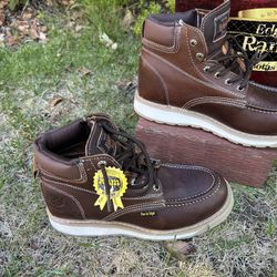 Edgar Ram industrial boot with steel toe. Good quality, excellent price, all leather. 4-5-6-7-8-9-10-11-12-13