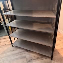 Grey + Black, Metal + Plywood Shelf