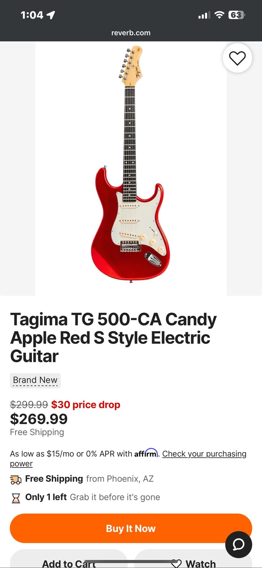 Tagima Electric Guitar With Amplifier/speaker