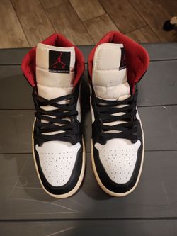 Air Jordan 1 Mind White/black/Red-Men's Size 12-Used