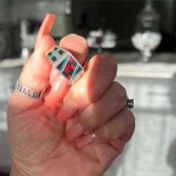 David Rosales Size 16 Ring Beuitiful King men Turquoise,