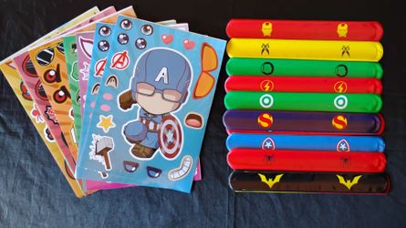 Make A Face Sheets stickers and Snap On Bracelets lot