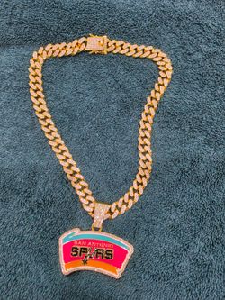 San Antonio Spurs Iced Out Cuban Link Necklace