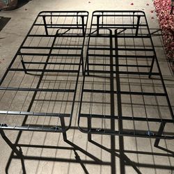 2 Twin Foldable Metal Bed Frames – Use Separately or Together (King Setup)