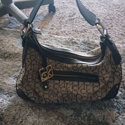 Calvin Klein Monogram Canvas Shoulder Bag