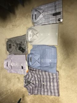 Brand new lot of 6 brand name shirts size 16.5 /33-34