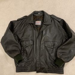 Mens Brown Leather Jacket XL