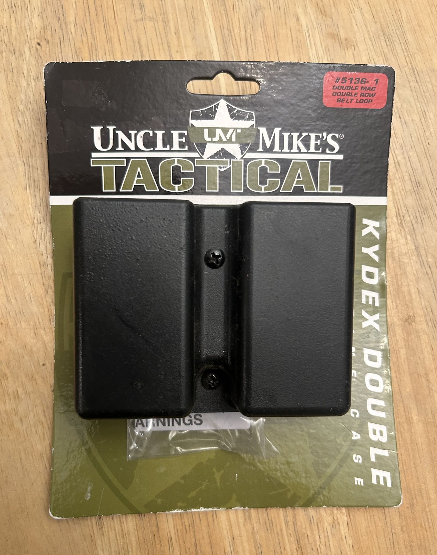 Uncle Mike’s Tactical Kydex Double Mag Case #5136-1 Belt Loop Magazine Holder Brand NEW in Package