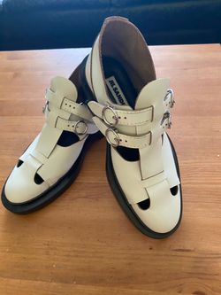 Jil Sander white leather shoes 7