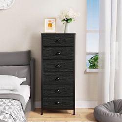 Tydimor 6 Drawer Dresser,Chest of Drawers for Bedroom Tall Fabric Dresser,B