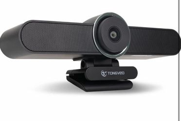 TONGVEO Wide Angle Webcam with Microphone and Speaker USB 1080P