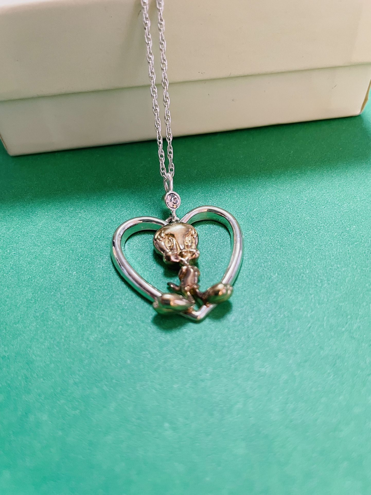 Beautiful And Adorable Sterling Silver Tweety Bird Necklace