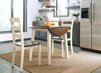 Woodanville Cream/Brown Dining Table with 2 Chairs (Online Special Price)