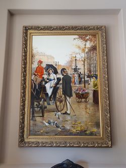 Original Oil Painting, Paris 59"x83" with Frame