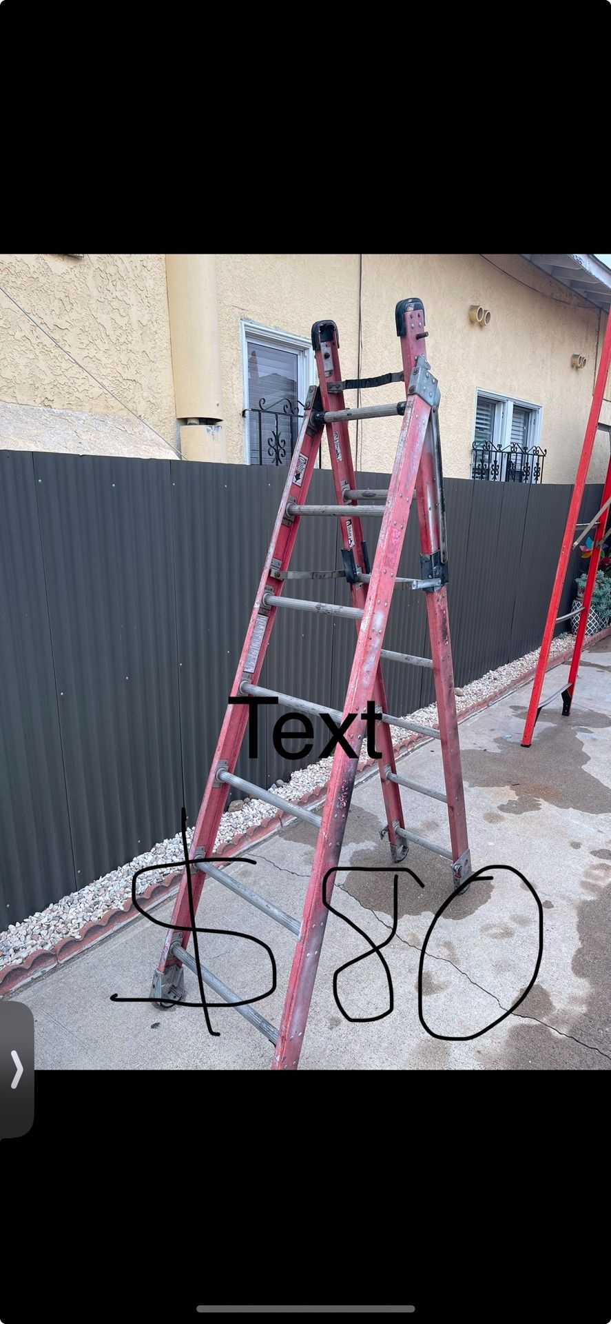 Excellent Condition Fiberglass A Frame Ladders