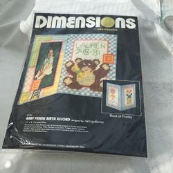 Dimensions Needlepoint Baby Birth Record