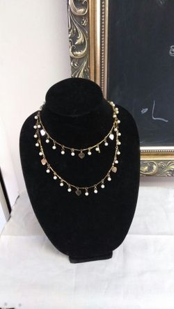 Vintage necklace hearts and pearls