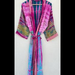 Brand New, Colorful, Tie-Dye Print Kimono.