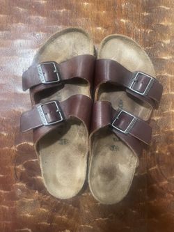 Birkenstock Sandals Brown Leather Size 44 