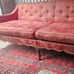 Rare Vintage Chinoiserie Tufted Sofa/ Couch 