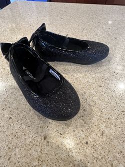 Carter’s Black Sparkle Bow Dress Shoes Toddler Sz 6