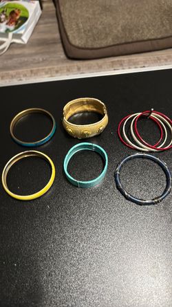 Vintage Mixed Bangle Bracelet Lot – 6 Pieces