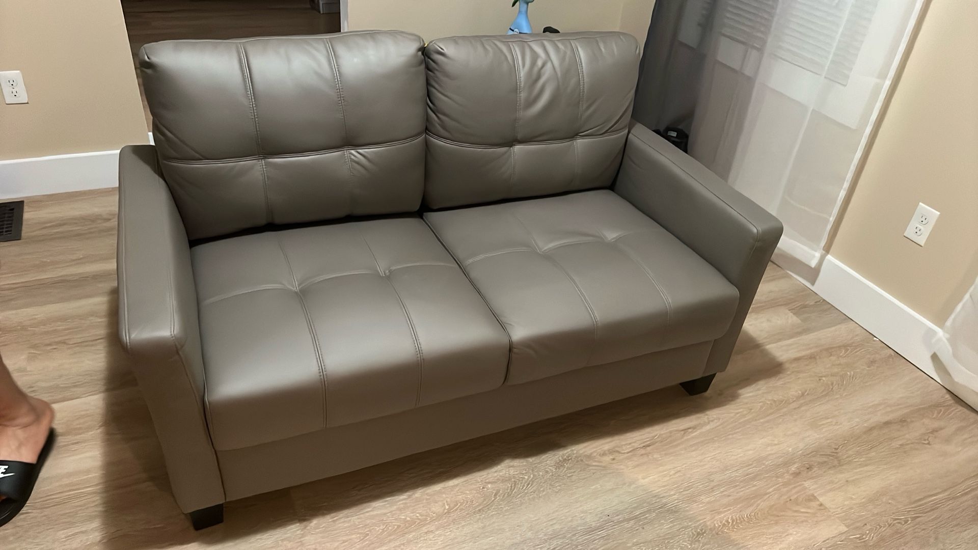 Myrella 57.50"' Flared Arm Loveseat By Winston Porter Fabric: Light Brown Faux Leather