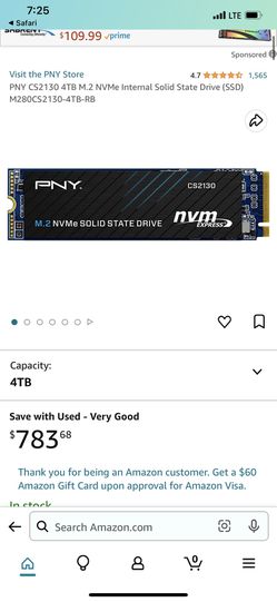 NEW PNY CS2130 4TB M.2 NVMe Internal Solid State Drive (SSD)  M280CS2130-4TB-RB