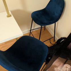 2 Counter Height Barstools - Blue