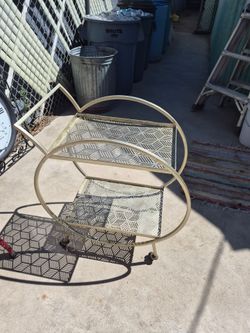 Vintage Mid Century Metal Kitchen Serving/ Bar Cart