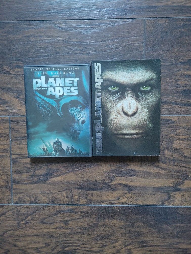 PLANET OF THE APES DVD MOVIES SET OF 2 FOR $15.00 IN GREAT CONDITION (ONE MISSING INSERTS)