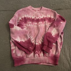 pacsun pink tie-dye heart crewneck pullover sweatshirt 