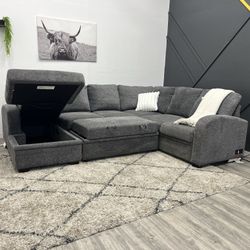 Gray Sectional Couch Sleeper - Free Delivery 