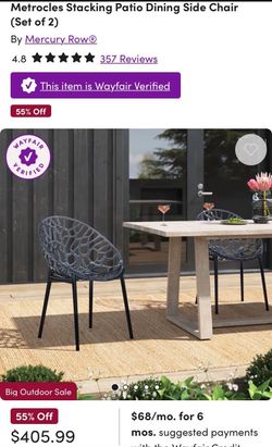 Stacking Chairs Outdoor Patio, Set Of 2!  - Description! 