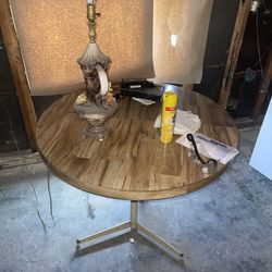 Wood Circular Coffee Kitchen Table