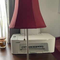 Small Table Lamp With Wine Colored Shade