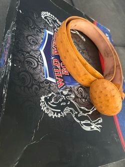 Wild West boots authentic ostrich belt NEW size 40