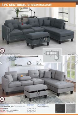 Sectional with ottoman set