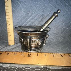 Vintage Richard A. Klein Apothecary Heavy Cast Brass Mortar & Pestle  Marked RAK 4