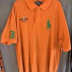 Rare Vintage Polo Ralph Lauren Yacht Club Pony Men’s Orange Polo Shirt Sz 3XB