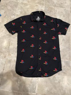Play Station PS All Over Print Button Down Shirt Officially Licensed SZ Small