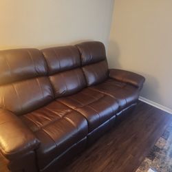 Leather Reclining Sofa