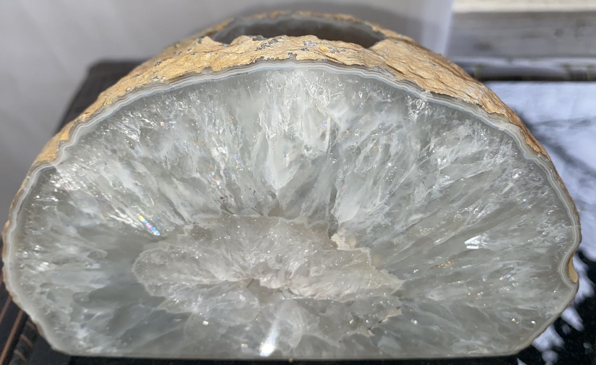 Crystal Geode Candle Holder Polished Natural Stone