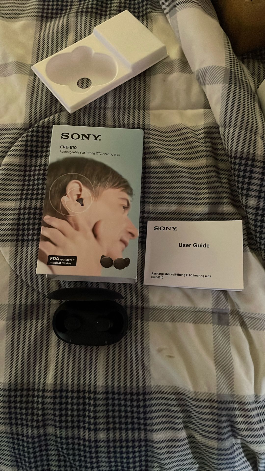 Sony CRE-10 Hearing Aids With Sleeves