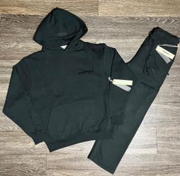 🖤 Essentials Fear of God Black Set – Hoodie + Pants – Large
