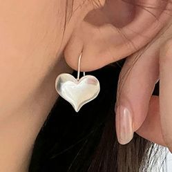 925 Sterling Silver women's heart drop earrings Gift