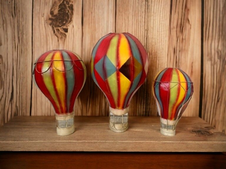 Metal Wall Decor Set Of 3 Hot Air Balloons