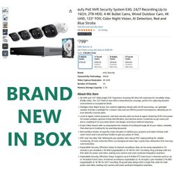 eufy PoE NVR 4k Security System E40 w/2TB HDD