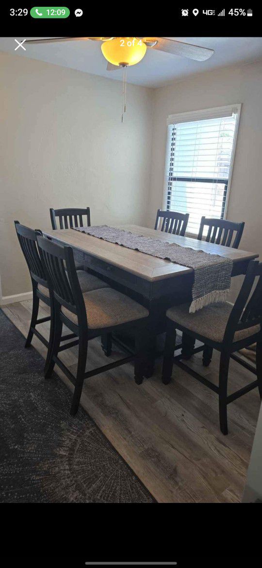 Ashleys counter height 7 piece dining table